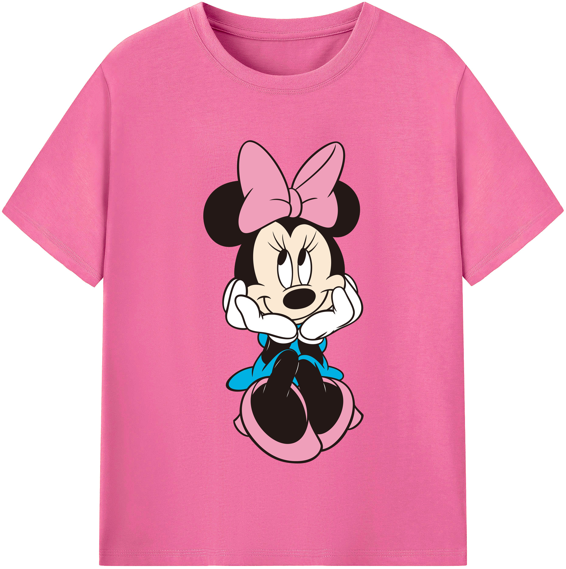 （画像用） ミッキーマウス Mickey Mouse レディースカジュアルプリントTシャツ（綿100％）